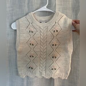 Sincerely Jules Floral Embroidered Knit Sweater Vest XS